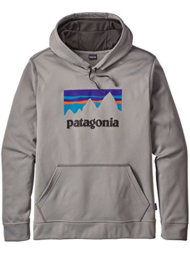 Patagonia M'S Shop Sticker Polycycle Sudadera de Pesca, Hombre, Feather Grey, S