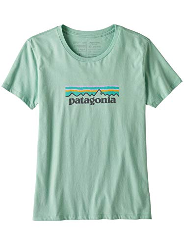 Patagonia W's Pastel P-6 Logo Organic Crew T-Shirt Camiseta, Gypsum Green, XL para Mujer