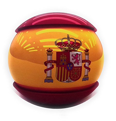 Pegatina Bandera de España con Escudo de España, Adhesiva Redonda Diámetro 13 cm