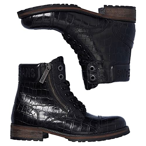 Pepe Jeans Melting Paddy, Motorcycle Boot Mujer, (999black), 37 EU