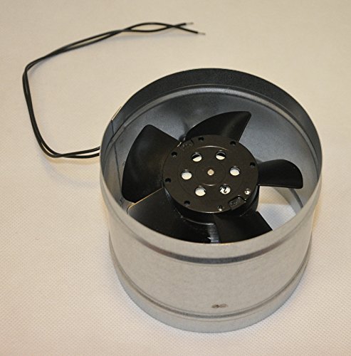 Pequeño ventilador metálico para horno, con canal distribuidor de aire caliente máx. 80°C, turbina para chimenea Whisper DN 125 – 100 m3/h.