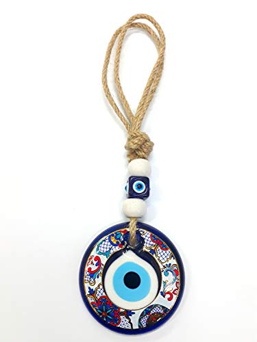 Perlin Nazar Boncuk Boncugu Turco Azul Evil Eye Pared Colgante 25 cm Ornamento Ethnisches Osmanisches Diseño Amuleto Decoración Home Decor Protección Segen Regalo, vidrio, Diseño 4
