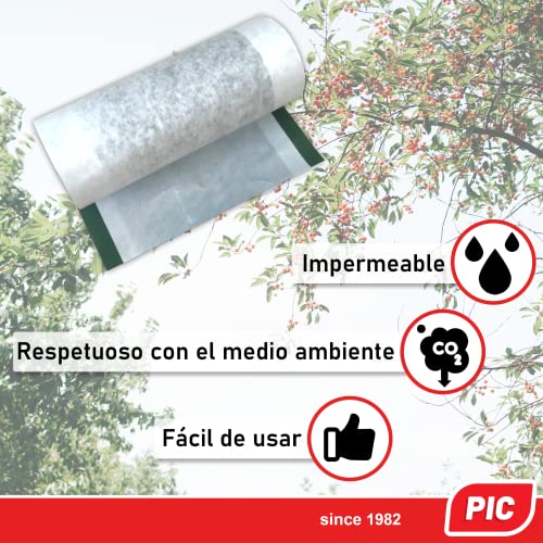 PIC - Pegamento Protector de Árbol con Cinta de Fijación y Cuchillo de Corte, Trampa de Cola para Orugas, Insectos y Otras Plagas