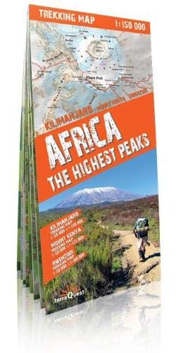 Picos de África: Kilimanjaro, Monte Kenia, Ruwenzori. Escala 1:50.000/1:150.000. Mapa excursionista plastificado. terraQuest. (Carte Trekking Terra Quest)