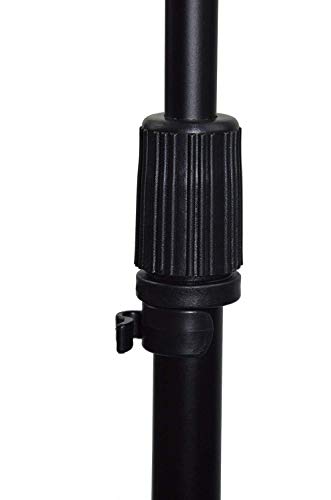 Pie de micrófono Feibrand con 1 pinza para micrófono, color negro