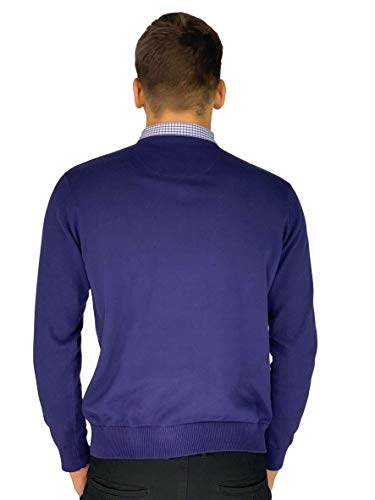 Pierre Cardin - Jersey de punto con cuello en V para hombre azul cobalto 4X-Large