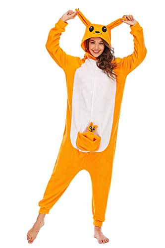 Pijama Animal Entero Unisex para Adultos con Capucha Cosplay Canguro Disfraz Homewear Mamelucos Ropa De Dormir Celebración de días Festivos,LTY56,XL