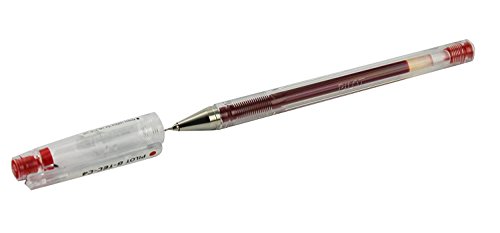 Pilot G-TEC-C4 - Lote de 6 bolígrafos de tinta de gel (punta ultrafina, 0,2 mm), color rojo