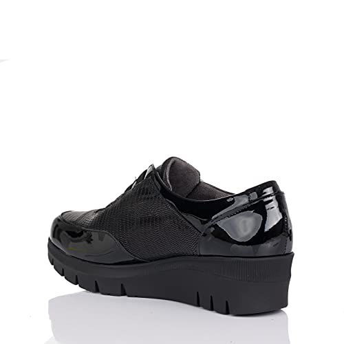 PITILLOS 1113 Zapato Elasticos CUÑA Mujer Negro 39