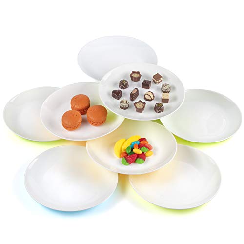 Platos plastico duro reutilizable cocina desayuno postre aperitivos vajilla fiesta - juego de 8 platos