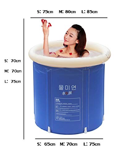 Plegable bañera de barril del baño de tina de baño de adultos inflable, bañera cubo de plástico grueso. ( Tamaño : S )