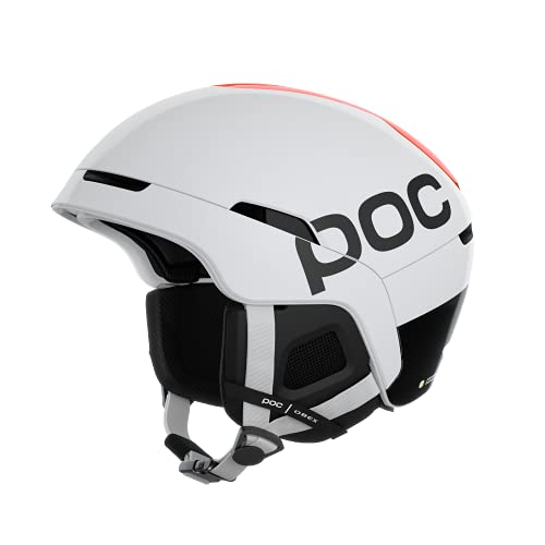 POC Obex BC MIPS Casco de esquí, Adultos Unisex, Hydrogen White/Fluorescent Orange AVIP, XS-S (50-56cm)