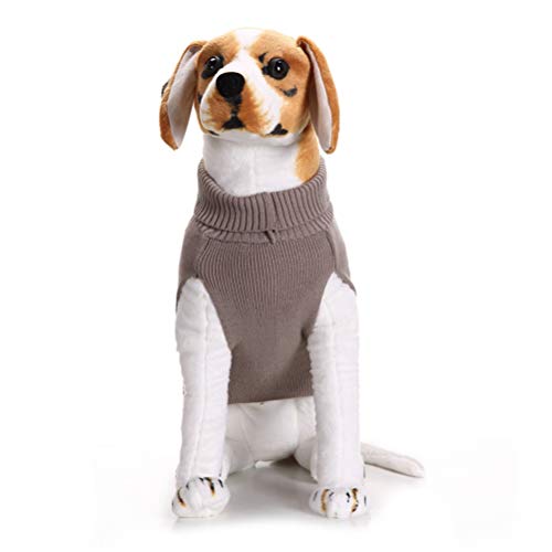 popetpop para Jerseys de invierno para perros y gatos Jersey Calor para Perro Cachorro de pequeño Medio (Gris)