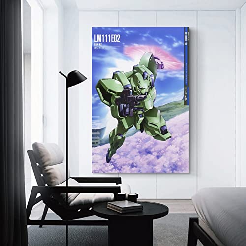 Póster de anime Gundam Robot Mecha Space Canvas Poster Wall Fabric Art Decor Imprimir Cuadros para sala de estar, dormitorio, decoración de 60 x 90 cm, estilo Unframe