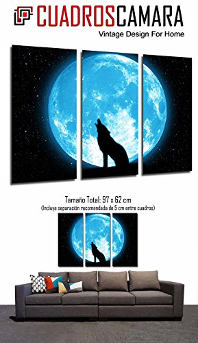 Poster Fotográfico Lobo, Animal, Luna, Noche, Aullido Tamaño total: 97 x 62 cm XXL