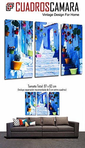 Poster Fotográfico Macetas de Colores, Chauen, Marruecos Tamaño total: 97 x 62 cm XXL
