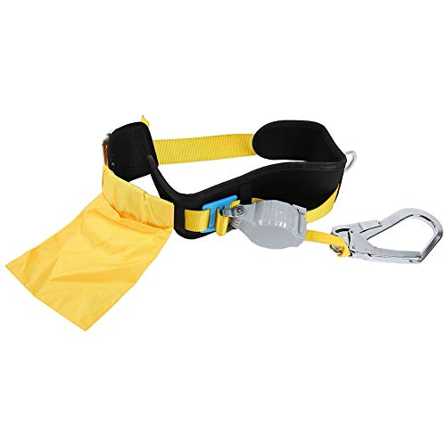 Protección integral Escalada Protección contra caídas Cinturón de seguridad de cintura única, Arnés fácil de llevar para la construcción Trabajo aéreo Amarillo