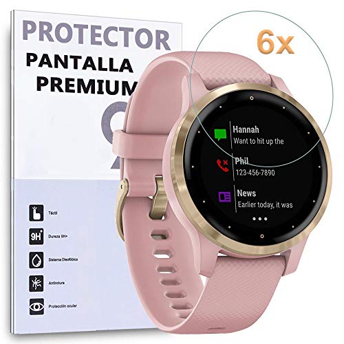 Protector de Pantalla para Garmin VIVOACTIVE 4s 40mm - Legacy Hero Series 40mm - VENU 2S 40mm - Forerunner 55, Reloj SmartWatch, (Pack 6X)