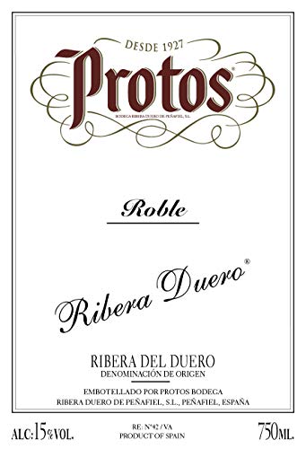 Protos Roble Vino Tinto, Tempranillo, D.O. Ribera del Duero 750ml