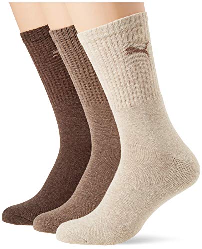 PUMA 7312 Sport Socks (3 Pack) Calcetines, Light Brown Melange, 39/42 Unisex Adulto