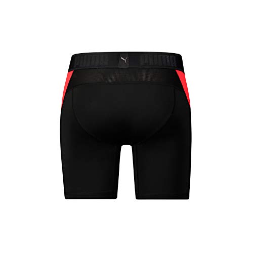 Puma Active Brief 2p Packed-Ropa Interior Deportiva Hombre Rouge (Black/Red) X-Large