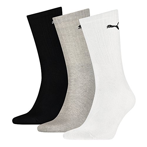 Puma Sport Calcetines, Hombre, Blanco/Gris/Negro (325-White/Grey/Black), 39-42