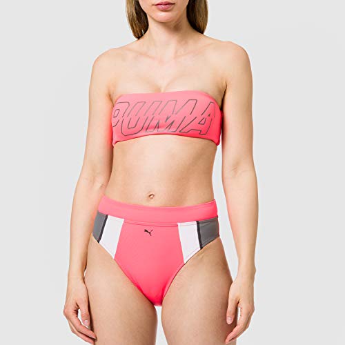 PUMA Swim-Camiseta de Tirantes para Mujer Bikini Top, Rosa, M