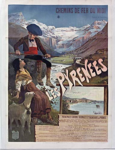 Pyrénées Cirque Gavarnie - Póster de reproducción, formato 50 x 70 cm, papel 300 g, venta del archivo digital HD posible, consulta (tienda: cartel vintage.FR)