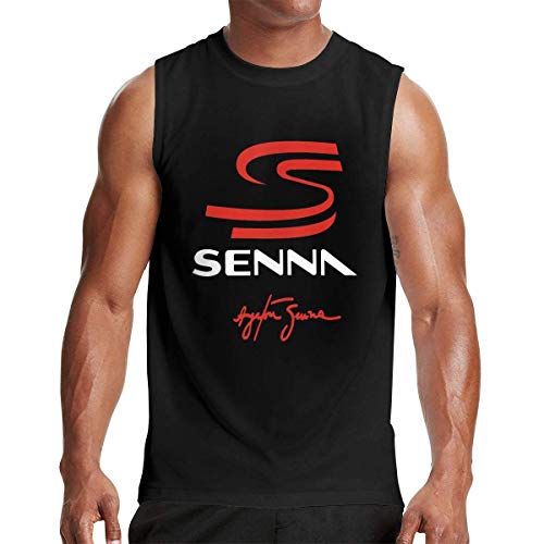 QIAOJIE Camiseta gráfica Camisetas sin Mangas con Cuello Redondo sin Mangas de Ayrton Senna para Hombre