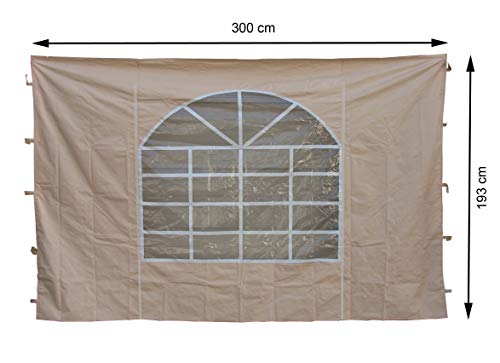 Quick-Star 2 Laterales con Ventana de PVC 300 x 195 cm Carpa para Sahara de 3 x 3 m página Pared Arena