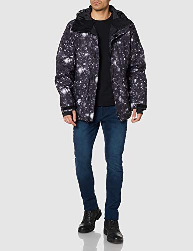 Quiksilver Mission Printed - Chaqueta Para Nieve Para Hombre Chaqueta Para Nieve, Hombre, true black woolflakes, L