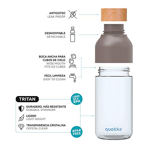 Quokka Ice - Palm Springs 570 ML| Botella de Agua Reutilizable de Tritan - Libre de BPA | Amplia Apertura para Rellenar y con tapón antigoteo