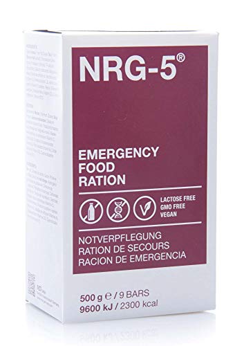 Ración de emergencia -, NRG-5, 1 caja de cartón con , 24 raciones de 500 G (9 bricolour)