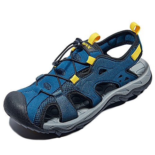 RAX Sandalias de trekking para hombre, cerradas, para deportes al aire libre, senderismo, color Azul, talla 43 EU