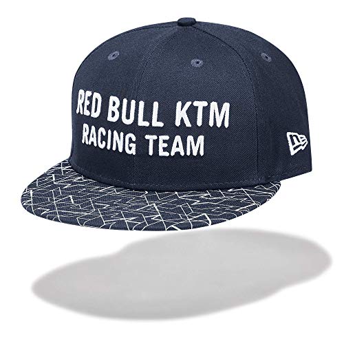 Red Bull KTM New Era 9FIFTYLetra Flat Cap, Azul Unisexo Talla única Flat Cap, KTM Factory Racing Original Ropa & Accesorios