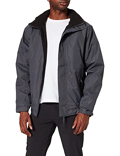 Regatta Dover Waterproof Concealed Hooded Fleece Lined Bomber Jacket Jackets Insulated, Hombre, Seal Grey/Black, XS