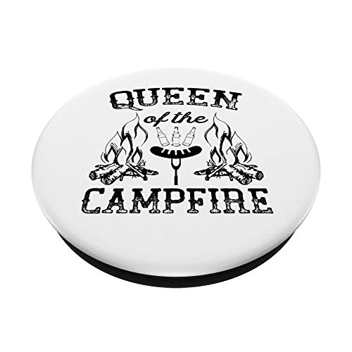 Reina de la hoguera Campfire Camping pareja regalo PopSockets PopGrip Intercambiable