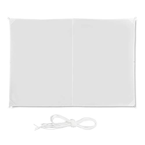 Relaxdays, 3 x 4 m, Blanco Toldo Vela Rectangular, Impermeable, Protección Rayos UV, con Cuerdas para tensar