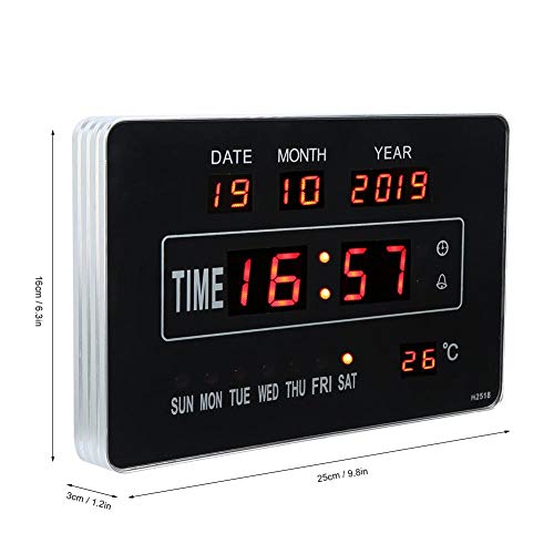 Reloj de calendario digital, reloj de calendario electrónico multifuncional, reloj de pared digital pantalla de temperatura de tiempo multifuncional decoración de oficina de dormitorio en casa
