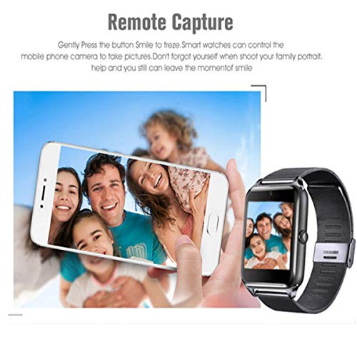 Reloj Inteligente Reloj de Pulsera Bluetooth de 1.5 Pulgadas con cámara Ranura para Tarjeta TF/SIM podómetro Anti grabación perdida para Hombres Mujeres (Plata)