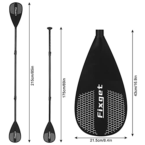 Remos de Paddle Surf, 2 In 1 Remo para Kayak Sup Tablas Hinchables Longitud Ajustable para Personas de Más de 152 cm, Ligero Poste de Aluminio PP y Hoja de Fibra de Vidrio