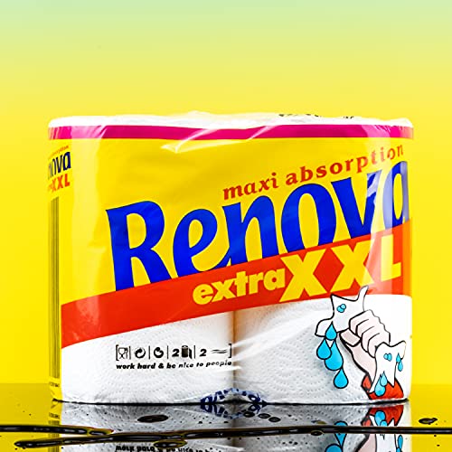 Renova - Maxiabsorption, Rollos de cocina XXL, Triple, Blanco - 1 Rollo