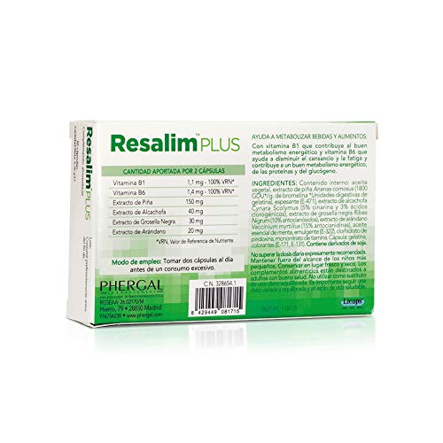 Resalim PLUS - Reduce y Previene los Síntomas de la Resaca, Complemento Alimenticio para Ayudar a Metabolizar Bebidas y Alimentos - 10 Comprimidos