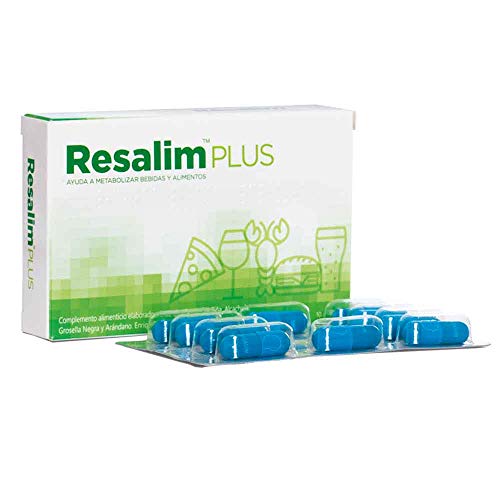 Resalim PLUS - Reduce y Previene los Síntomas de la Resaca, Complemento Alimenticio para Ayudar a Metabolizar Bebidas y Alimentos - 10 Comprimidos