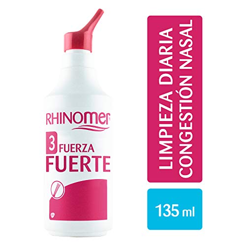 Rhinomer, Spray Nasal 100% Agua de Mar, Fuerza Fuerte 3, para Adultos y Niños a partir de 6 Años, 135 ml
