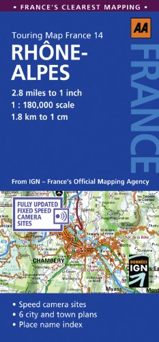 Rhone Alps: No. 14: AA Touring Map France (Aa Touring Map France 14) [Idioma Inglés] (Rhone Alps: AA Touring Map France)