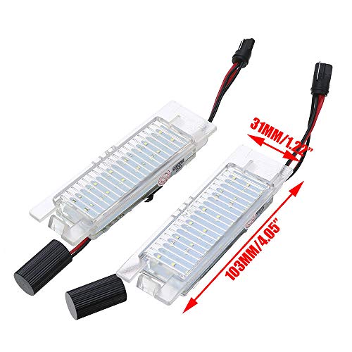 Ricoy 2 piezas de 18 luces LED para placa de matrícula para Corsa C D, Astra H J Insignia 6000 K (paquete de 2)