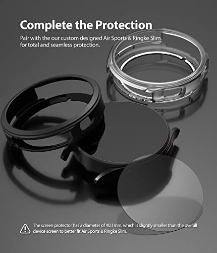 Ringke Glass for Air Sports Compatible con Protector Pantalla Samsung Galaxy Watch 4 (44mm), Cristal Templado Protector de Pantalla - 4 Pack (** Instálelo Solo con Ringke Air Sports**)