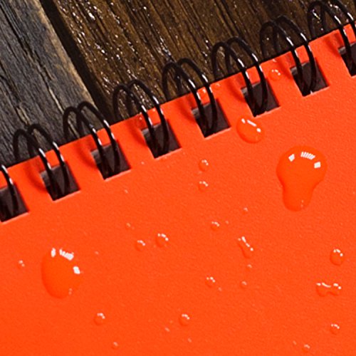 Rite in the Rain Cuaderno espiral lateral resistente a la intemperie, 4.6" x 7", cubierta naranja, patrón universal (n.º OR73)