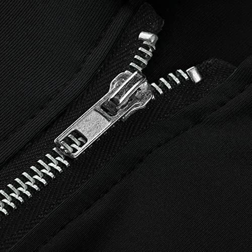 RMH Camisa Casual Tops de Hombres Fitness Zipper Encapuchado Tank Tops Sleeveless Splice Chaleco Casual Zipper Sleeveless Tank Top (Black, S)